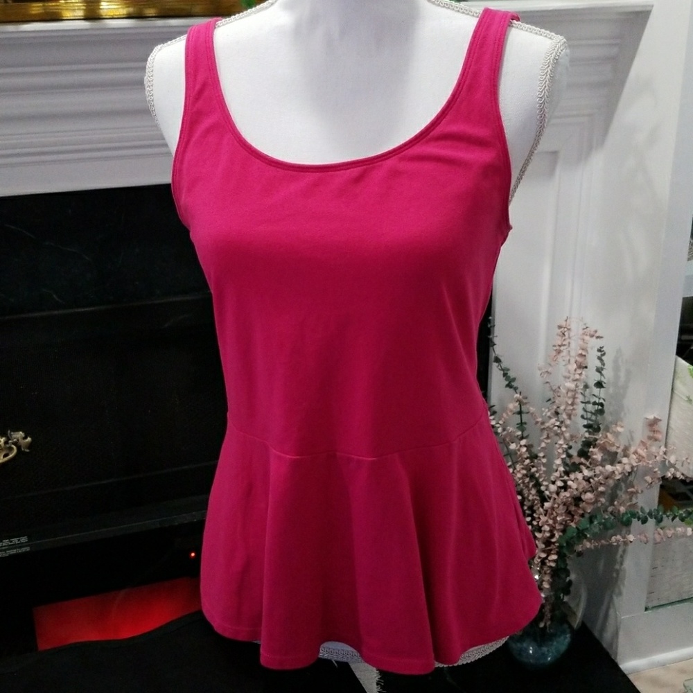 Pink Sleeveless Peplum Top